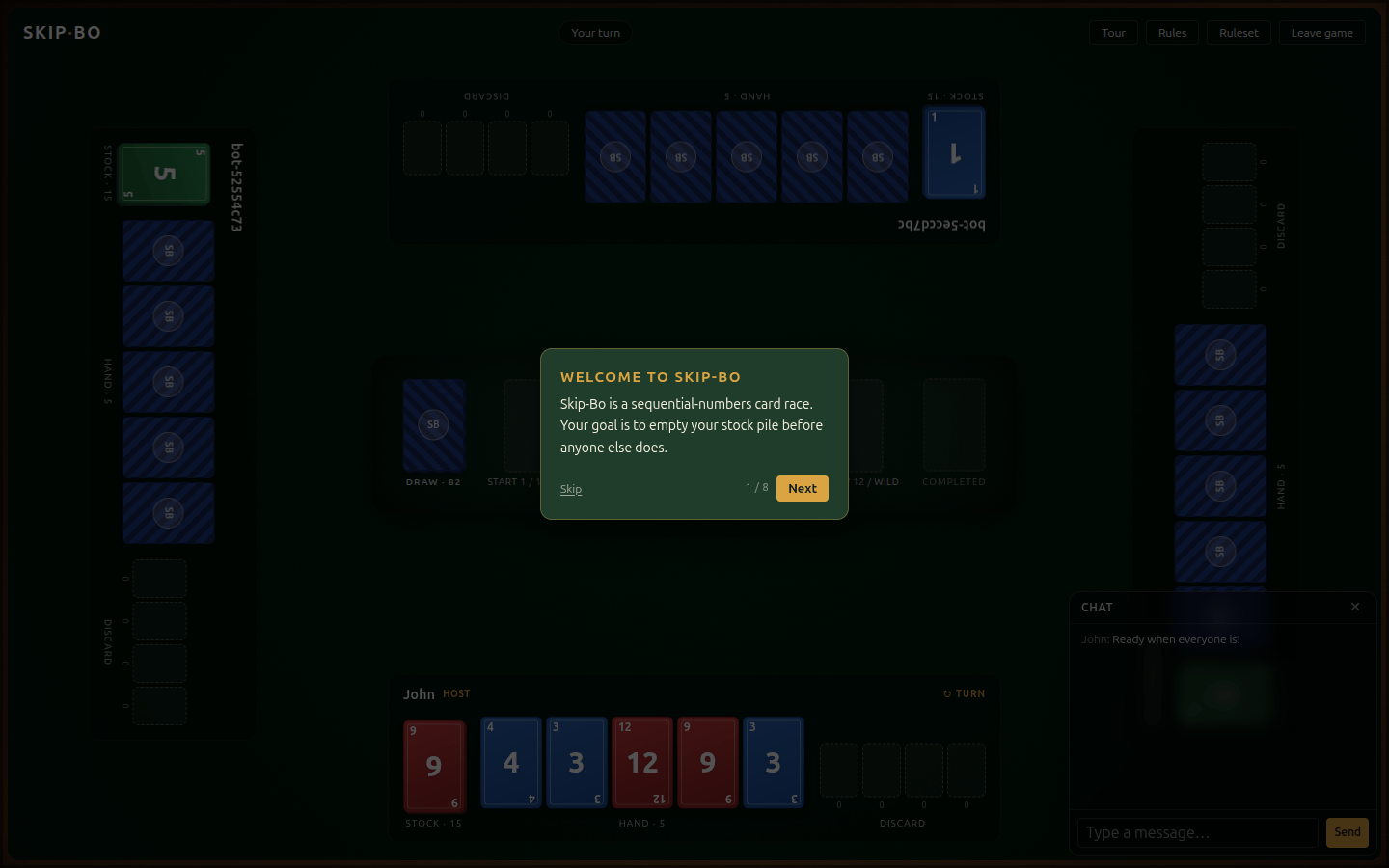 The tour explaining the rules and objectives.